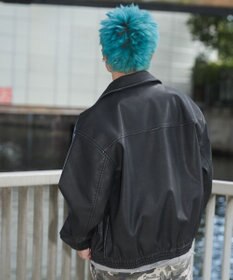 WEGO 【ユニセックス着用ITEM】PUダメージアップリケブルゾン