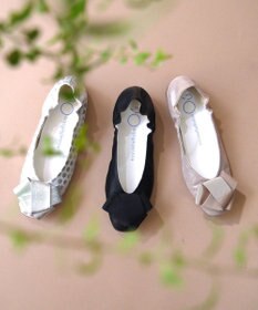 nouvelleRobe Oū サイズ追加【本革・高反発】Big Ribbon スクエアトゥ パンプス