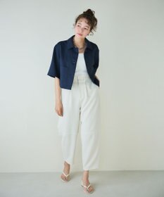 #Newans 【シワになりにくい】〈花乃まりあさんコラボ〉クロップドシャツジャケット