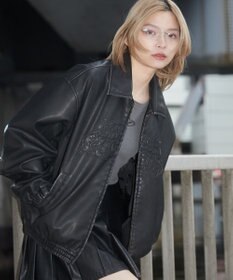 WEGO 【ユニセックス着用ITEM】PUダメージアップリケブルゾン