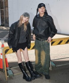 WEGO 【ユニセックス着用ITEM】PUダメージアップリケブルゾン