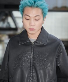 WEGO 【ユニセックス着用ITEM】PUダメージアップリケブルゾン