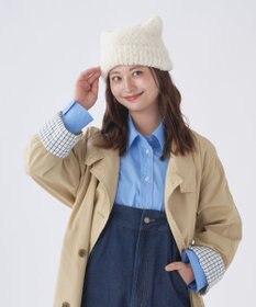 MOONBAT estaa(エスタ) ボリュームヘアリー 猫耳シャロット ニット帽 帽子