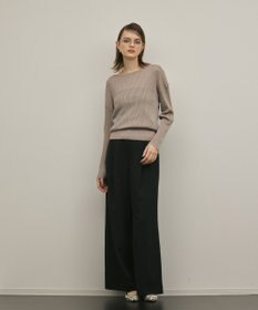 GRACE CONTINENTAL ラメリブクルーニットトップ