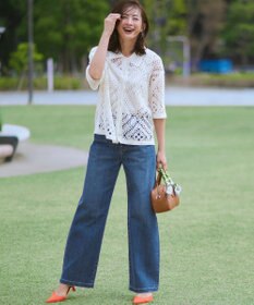 23区 【見上愛さん着用/Oggi掲載/接触冷感】23区DENIM サマー ストレート ワイド パンツ