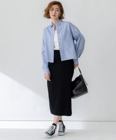 23区 【洗える】CANCLINI クロップド テントライン シャツ