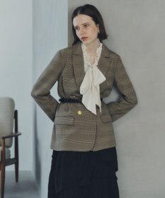 YECCA VECCA フリルギャザーボウタイブラウス