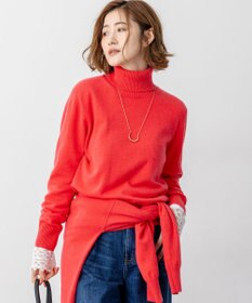 23区 【滝沢眞規子さん着用/Oggi掲載/洗える】ピュアカシミヤ タートルネック ニット オレンジ系