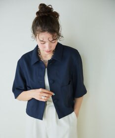 #Newans 【シワになりにくい】〈花乃まりあさんコラボ〉クロップドシャツジャケット