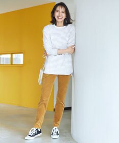 23区 L 【大好評素材/洗える】コットンベアジャージー ロング Tシャツ