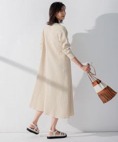 23区 L 【SLOW/洗える】ワッフルジャージー フレア ワンピース