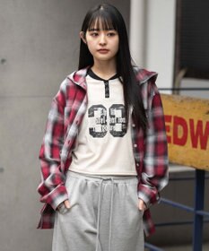 WEGO フードチェックシャツ