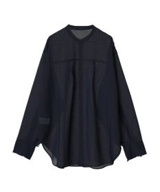 Green Parks シアーチェック袖ドロストシャツチュニック