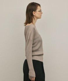 GRACE CONTINENTAL ラメリブクルーニットトップ