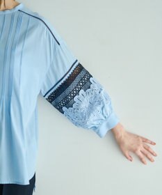 YECCA VECCA レース切替スキッパーブラウス