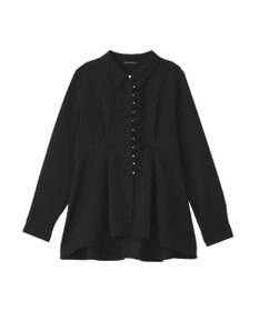 YECCA VECCA パールジャガードペプラムブラウス