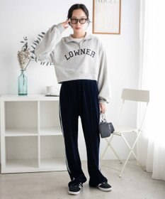 WEGO ハーフジップショートスウェット