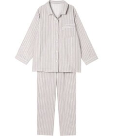 ワコール／睡眠科学 パジャマ 長袖 長ズボン 綿100%(本体) 二重ガーゼ 通気性 上下セット 前開き メンズパジャマあり(YGX571) レディース YDX570 睡眠科学／ワコール