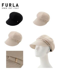 MOONBAT 【日本製/サイズ調整】フルラ (FURLA) ロゴリボンキャスケット