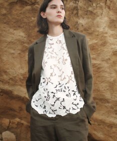 BEIGE， MICA / リネンブレンドテーラードジャケット Khaki