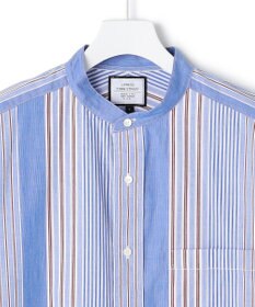 J.PRESS YORK STREET 【UNISEX】マルチストライプ バンドカラーシャツ