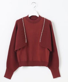 Feroux 【洗える・アンサンブル】パールポイントアンサンブル ニット