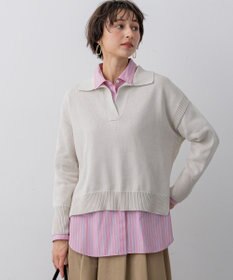 23区 【先行予約】コットンギマ スキッパー ニット