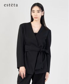 23区 L 【エステータ】コットンダブルクロス ノーカラージャケット