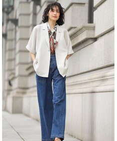 自由区 【カタログ掲載・人気素材・NEWアイテム】ラスティックメッシュハーフスリーブ ジャケット