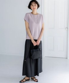 23区 【先行予約】クールタッチタフタ ギャザーワイドパンツ