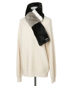 MOONBAT FURLA フェイクファーキルティング風トリコマフラー