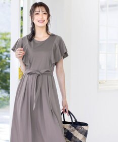 Tiaclasse L 【洗える】ストレスフリーで着用できるカットソーフレアワンピース