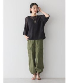 AMERICAN HOLIC 透かし編み半袖ニットプルオーバー