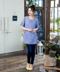 Tiaclasse L 【洗える】体型カバーも叶う幅広カフスチュニックブラウス