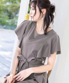 Tiaclasse L 【洗える】ストレスフリーで着用できるカットソーフレアワンピース