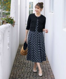 Tiaclasse 【洗える】フェイクリボンポケット付きカーディガン