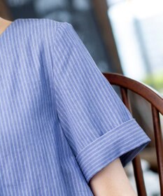 Tiaclasse L 【洗える】体型カバーも叶う幅広カフスチュニックブラウス