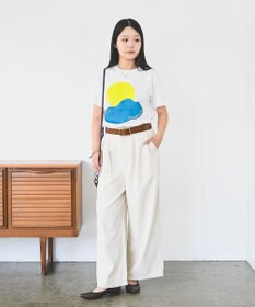 caqu FS linen relax pants コットンリネンリラックスワイドデニム