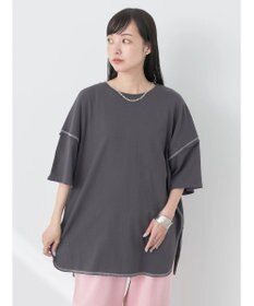 earth music&ecology 配色ステッチチュニックＴ