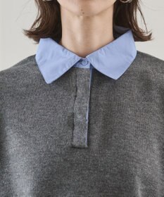 WEGO 【ANGIE VINTAGE】シャツ襟 ドッキング　フェイクレイヤード ニット トップス