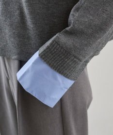 WEGO 【ANGIE VINTAGE】シャツ襟 ドッキング　フェイクレイヤード ニット トップス