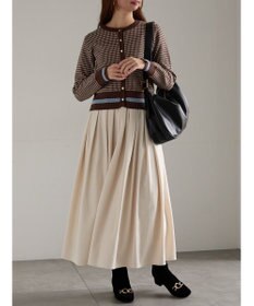 Te chichi フラッフィーツイルタックフレアスカート