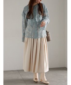 Te chichi フラッフィーツイルタックフレアスカート