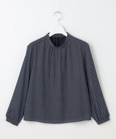 J.PRESS LADIES 幾何プリント モックネック カットソー