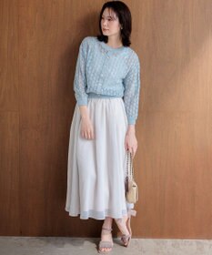 組曲 【先行予約・前後着用可】コットンフラワーレーシー カーディガン