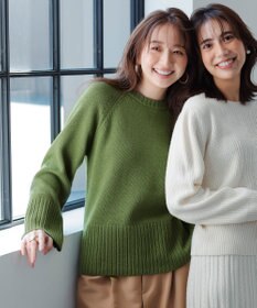 ANY 【6色展開】ラムウールラグランスリーブニット