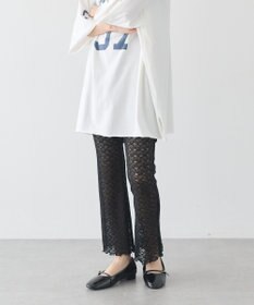 earth music&ecology レースフレアパンツ