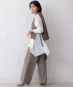 23区 【好評につき新色追加/洗える】イレギュラーヘム シアー ブラウス