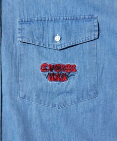 J.PRESS MEN 【J.PRESS ORIGINALS】GRFFITI DENIM B.D. SHIRT / BAGGY FIT