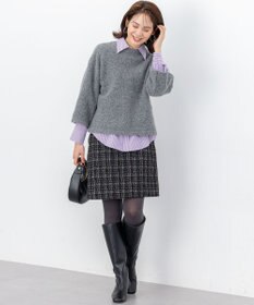 組曲 S 【加藤ローサさん着用】コットンタッチシャーティングボウタイ付き シャツ